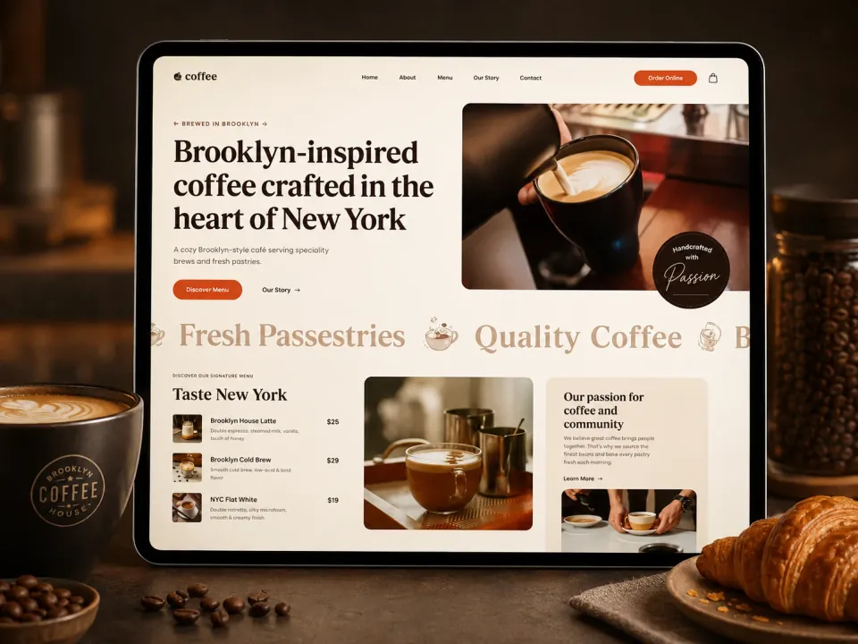 Sitio web · Cafetería