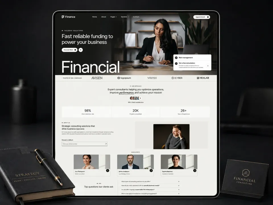 Sitio web · Consultoría financiera