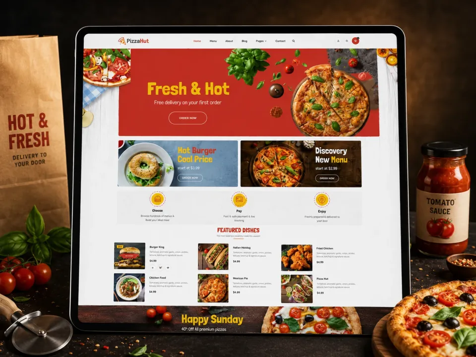 Sitio web · Comida rápida con delivery
