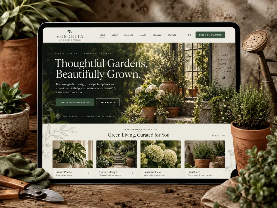 Sitio web · Diseño de jardines
